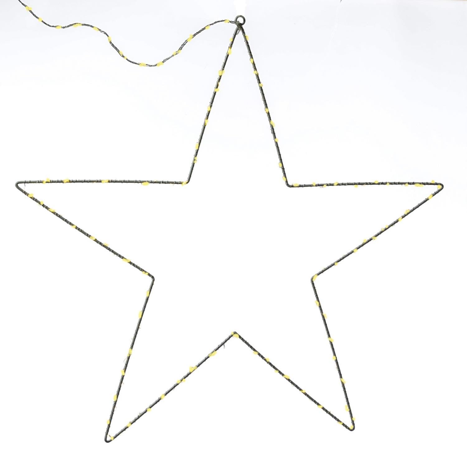 MARELIDA LED Stern Leuchtstern Metallstern Weihnachtsstern für Innen/Außen (60cm 180 LED)