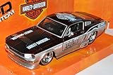 Fahrzeug ist ca 18 cm lang Ford Mustang GT 1967 Silber mit Violett HD Coupe HarIey Davdson 1/24 Maisto Modell Auto mit individiuellem Wunschkennzeichen
