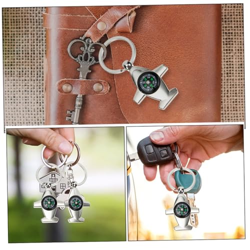 Set de 4 brújulas de llavero portátil para camping y senderismo miniatura 3