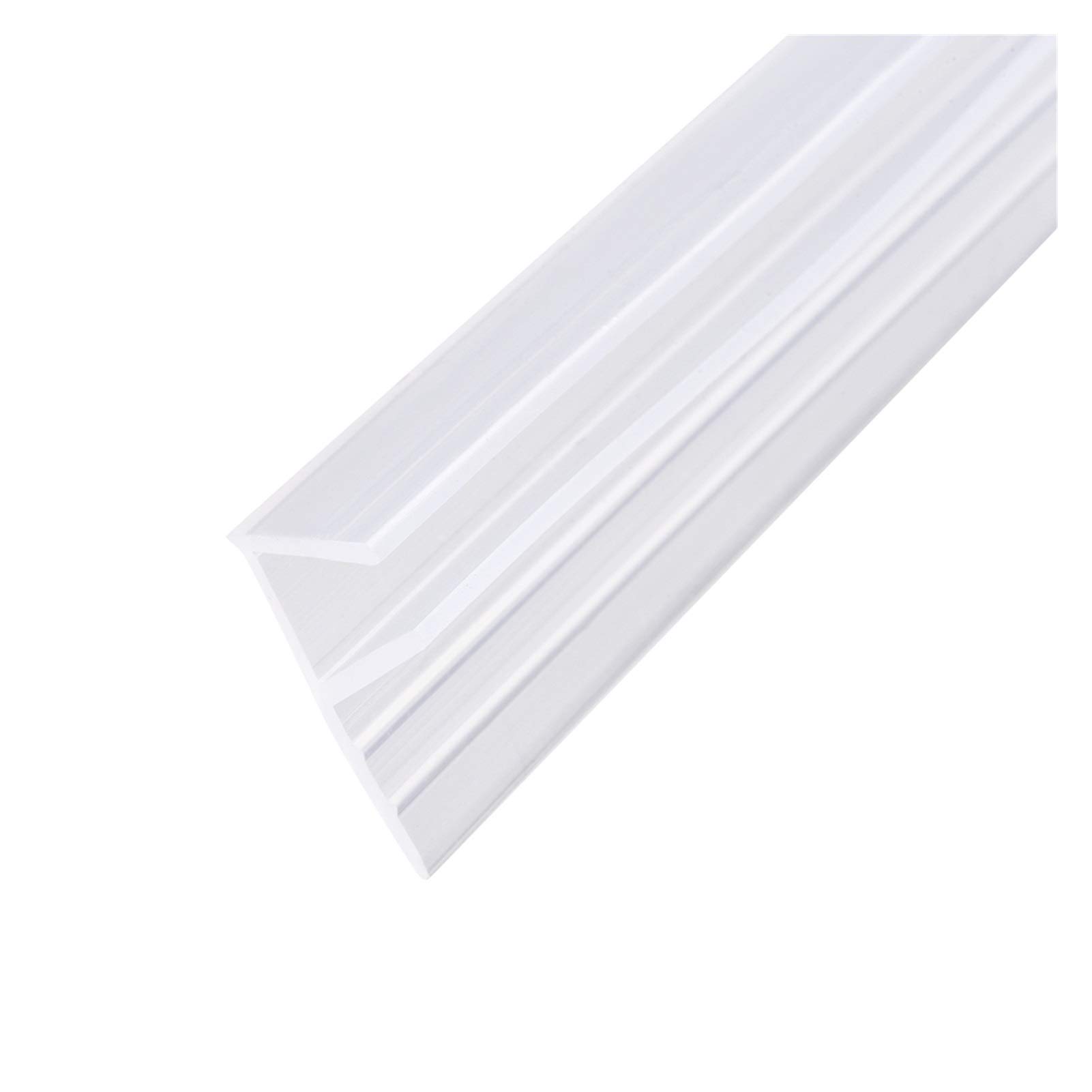 Zkenshan-Weather Stripping Seal 1Pcs F-Type Frameless Glass Shower Door Sweep Bottom Side Seal Strip, W 11-20mm Drip Rail - 6-12mm Glass X 1-3m Length, Glass Door Seal Strip Stop Shower Leaks