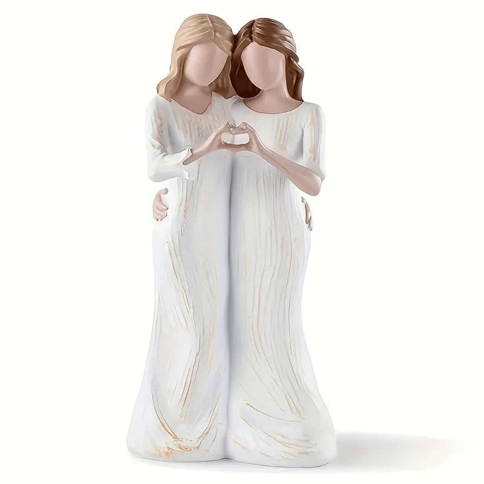 Moyiw Women's White Sister Gifts For Best Friends, Sisters Statue, Desktop Ornament - Hand-Painted Resin Figurine, Friendship Gifts For Unique Birthday, Anniversary