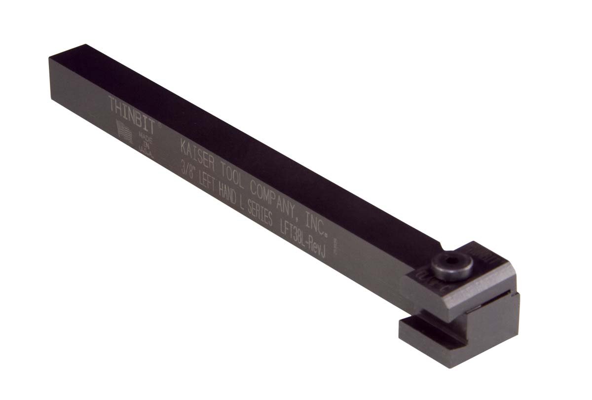 THINBIT LFT38L 3/8" Left Hand, Straight, Flushtop toolholder. Use with Grooving, Threading, face Grooving and Parting Inserts