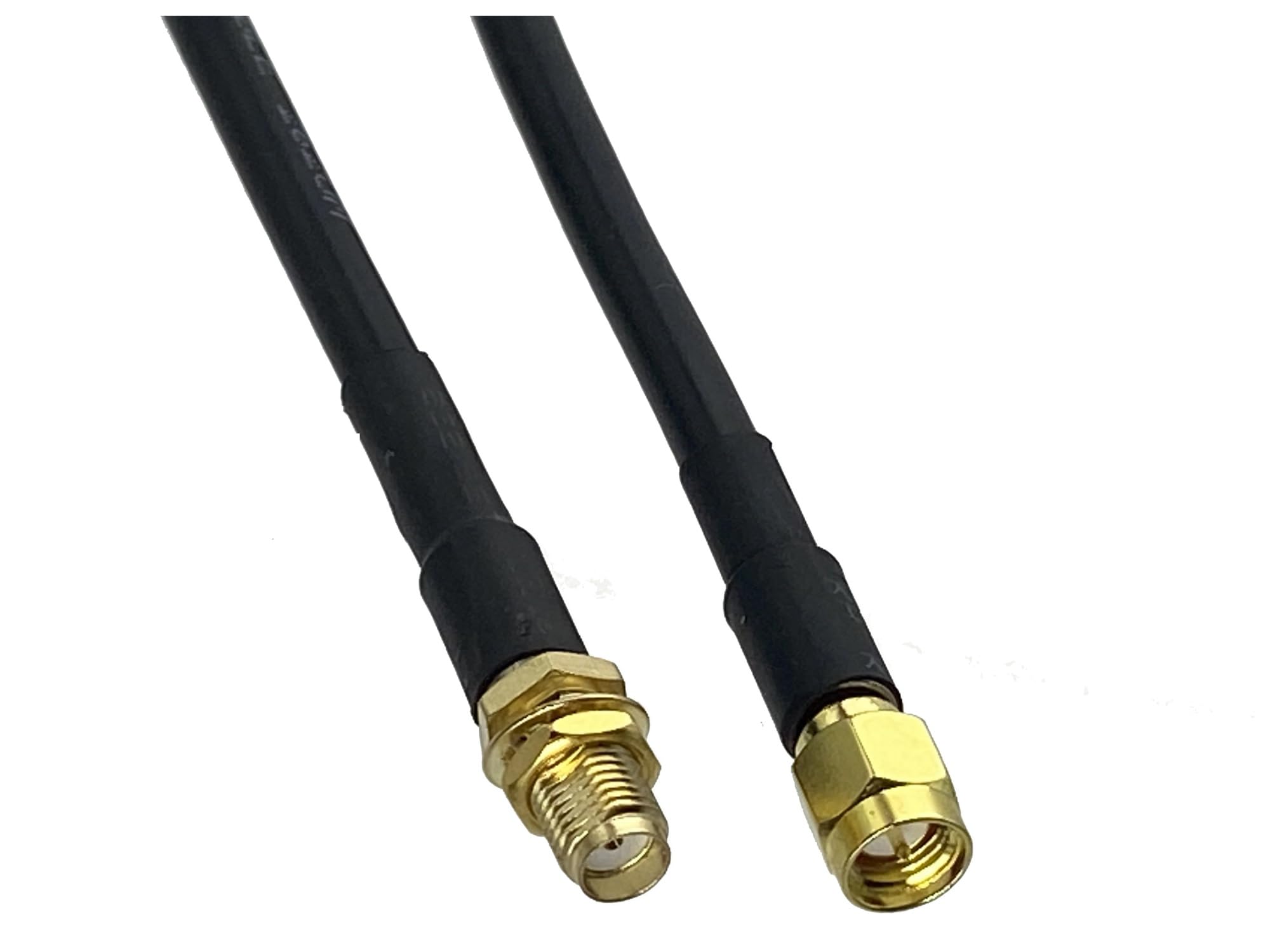 HFHYDZSW 1pcs RG58 SMA Male p/Lug to SMA Female Bulkhead Nut Connector Crimp Coaxial Jumper Pigtail Wire Terminal 4inch~20M New Brass(1.5M)