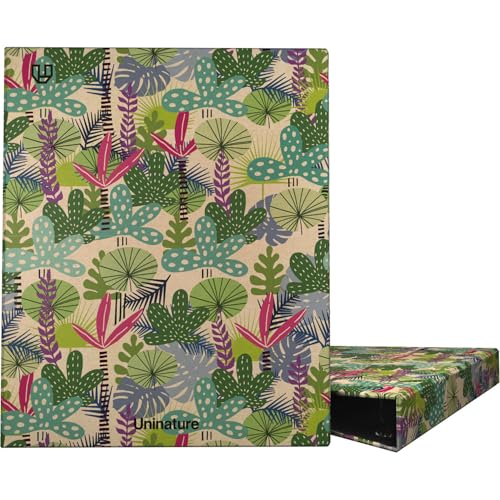 Unipapel - Carpeta de Anillas A4 Ecológica, Cartón y Papel, 100% Reciclada, 4 Anillas 25mm Forma D, Uninature Design Amazonas, FSC Recycled 100%, Perfecta para Archivo Documentos y Notas