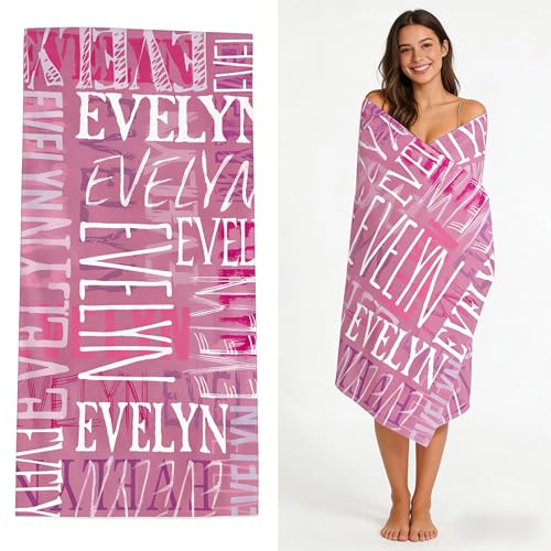 TUKIU Pink Beach Towel Quick Drying Absorbent Extra Large 30 x 59 Inch Pool Towel Lightweight Microfiber Bath Towel for Women and Girls
