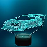 ★[3D visuelle effekt] Die Wagen lampe ist ein Blatt, das mit einer Lasermaschine hergestellt wurde, um die optisch erstaunliche 3D-Illusion zu zeigen.Sieht besonders aus wie ein echtes 3D-Nachtlicht im Dunkeln oder macht ein Foto,the vision thrill will be strong!Es ist ein cooles Geschenk für den kleinen Sportfan.【3D ist nur visuell, das Licht selbst ist flach】