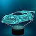 CooPark Auto 3D Night Light, Lampada da corsa sportiva Illusion con 16 telecomando che cambia colore, Vacanze Natale Regali di compleanno per bambini Giocattoli per la casa Regali