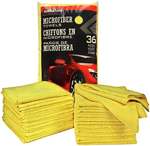 Kirkland Signature 713160 Ultra Plush Microfiber Towels 36 Pack, Yellow, H 40.6 x W 40.6 cm