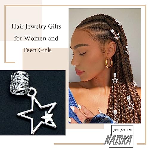 Pinzas para cabello con diseño de estrella plateada, pack de 10 miniatura 4