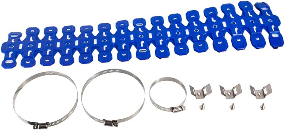 Universal Motorcycle Pipe Guard Flexible Exhaust Heat Shield for Off-road Bikes for 2-stroke Bikes (Blue)