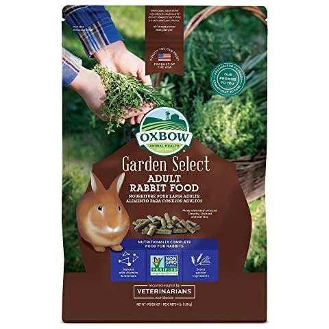Oxbow Animal Health Garden Select Adult Rabbit Food, Garden-Inspired Recipe for Adult Rabbits, No Soy or Wheat, Non-GMO, Made in The USA, 4 Pound Bag Cover