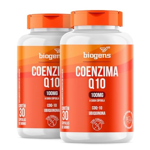 Coenzima Q10 100mg Coq-10 Ubiquinona, Biogens, Kit 2x 30 cápsulas