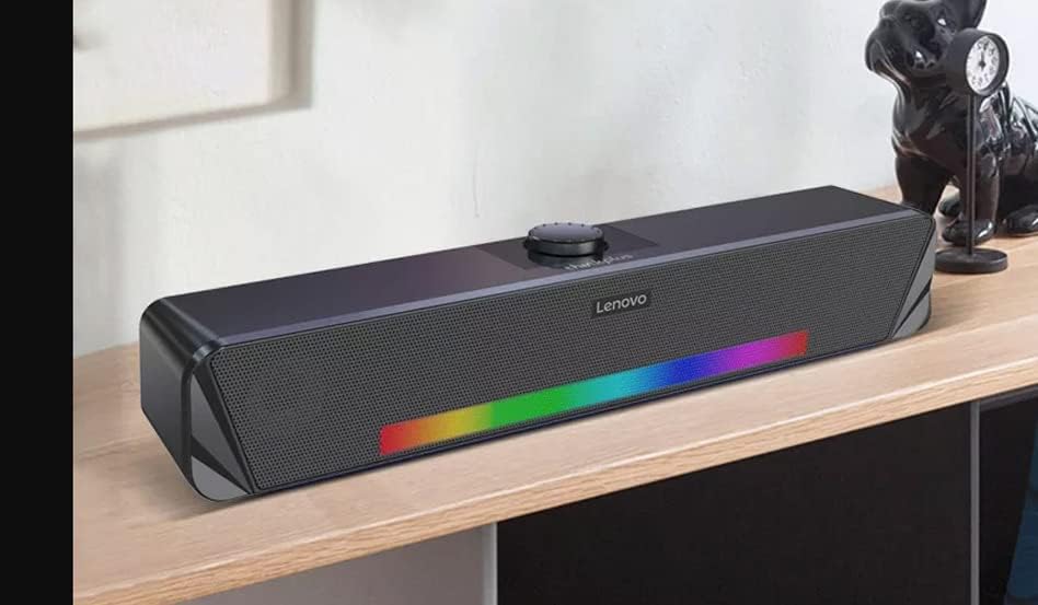 Lenovo thinkplus Desktop Sound Bar TS33BK angled view