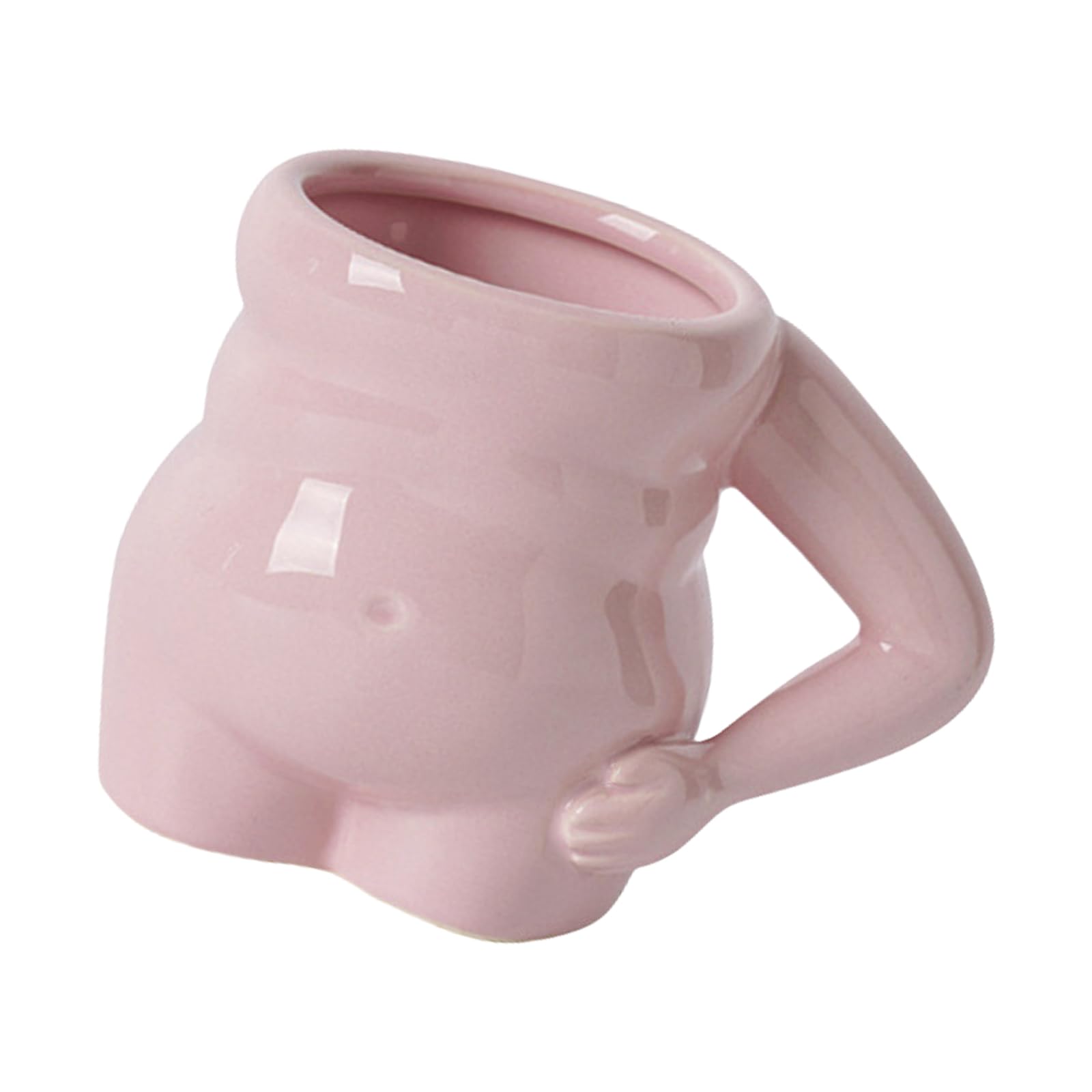 MALSSE Lovely Belly Shape Beverage Mug Mutifunctional Drink Container Unique Water Cups for Home and Special Event Unique Tableware