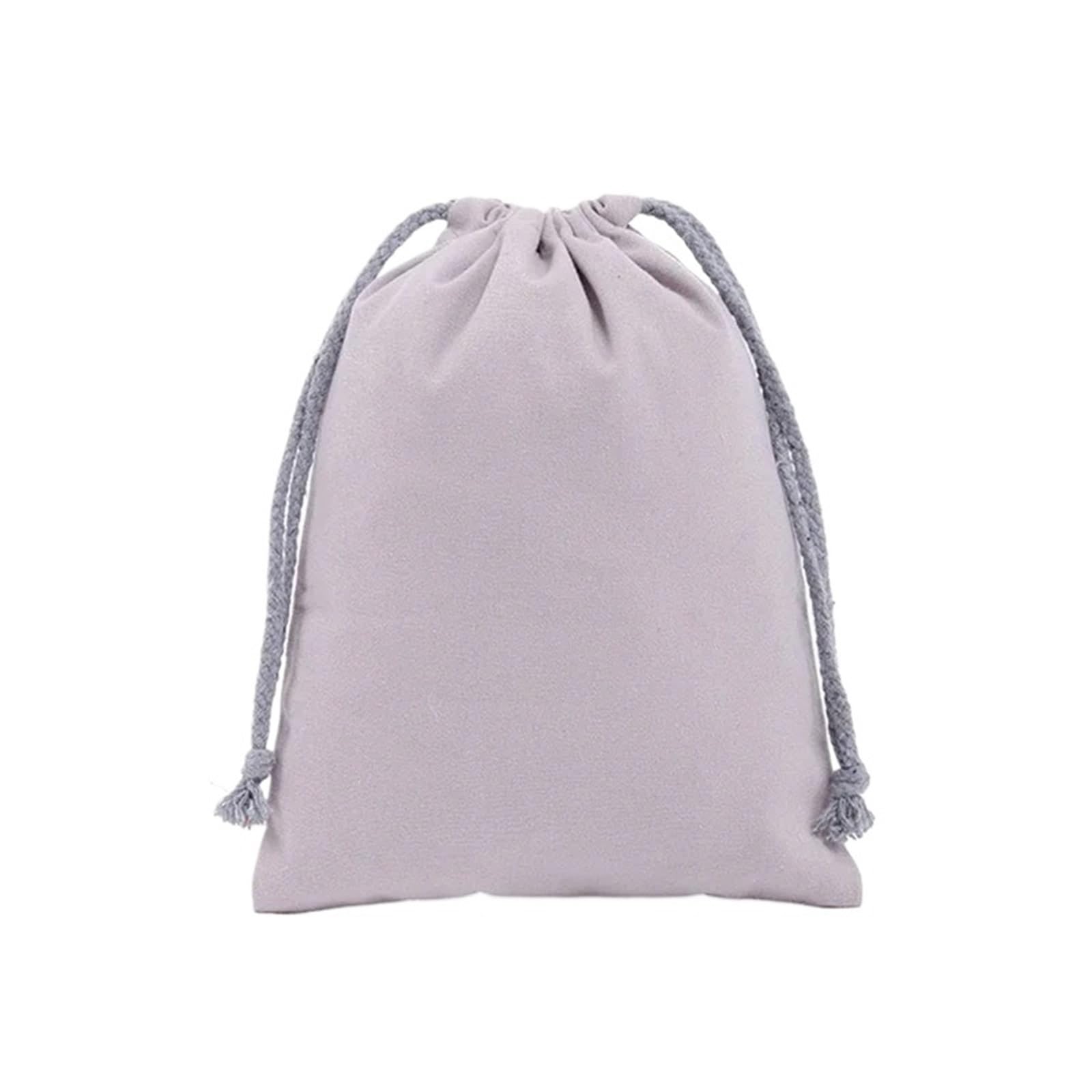 Linen Burlap Bag, Hessian Sack Drawstring Bags Multicolor Multiple Sizes(Light Gray,25x32cm)