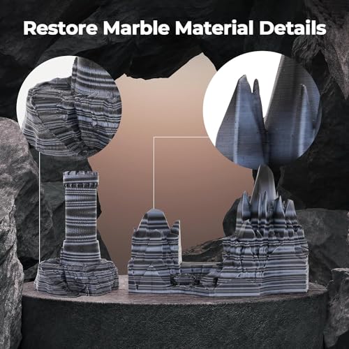 Image of AMOLEN Rock PLA Filament 1.75mm, Dual Color Marble PLA 3D Printer Filament 1kg Spool (2.2lbs), 3D Printing Filament Dimensional Accuracy + /- 0.02 mm, Fit Most FDM Printer (sedimentary Rock)