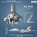 SEBUNAS 1:100 Scale SU-35 Fighter Jet Quick Build Model Kit Plastic Millitary Jet Plane Toy Assembly Aircraft Model with Stand Gift for Adults and Kids (25 Pieces)