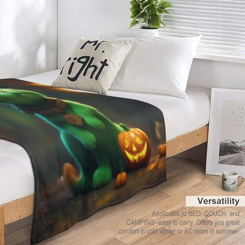 Couverture Halloween chat en polaire plaid de lit 100x130cm
