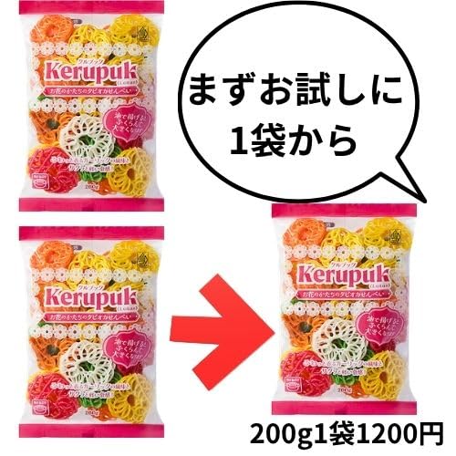Kerupukクルプック スナック菓子 ２０袋 Amazon | クルプック Kerupuk タピオカせんべい 200g インドネシア
