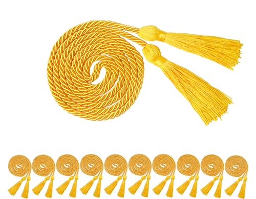 10 Pieces Gold Graduation Honor Cords for Graduation 2025 National Honors Society Gold Cords Bulk