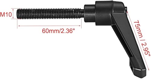 Miniatura 92 de uxcell - Juego de 2 tiradores ajustables de palanca de sujeción con botón macho roscado Negro -,Naranja,https:/ www.Yaxa/dp/undefined