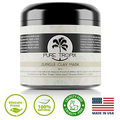 Pure Tropix Jungle Clay Face Mask 100 Natural Bentonite Clay Face Mask Anti Aging Skin Care Acne Face Mask Beauty Skin Care Products 2 Oz 59 Ml