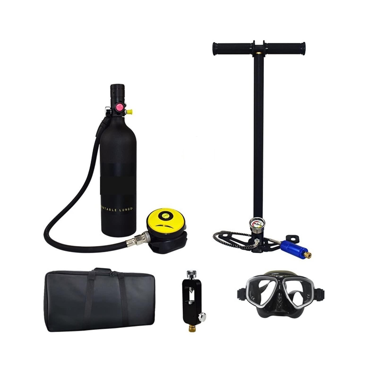 Portable Dive Cylinder, Diving Respirator 1L Snorkeling Oxygen Bottle Water Enthusiast(B)