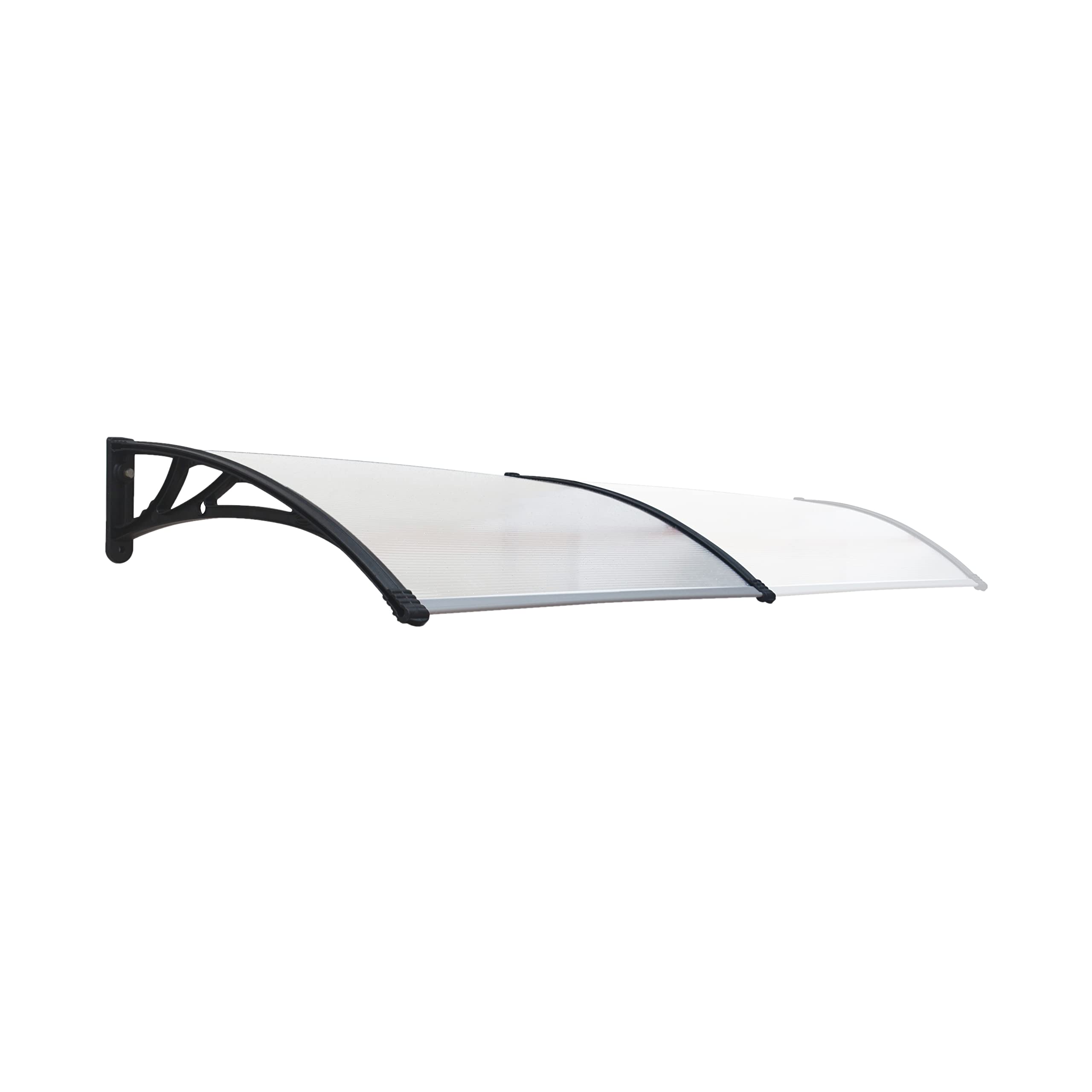Marquesina Puerta Exterior 150x80cm Light – Policarbonato 5,2mm Grosor – Soportes de PVC Antracita – Fácil Montaje – Tejadillo Protección Lluvia Ventana