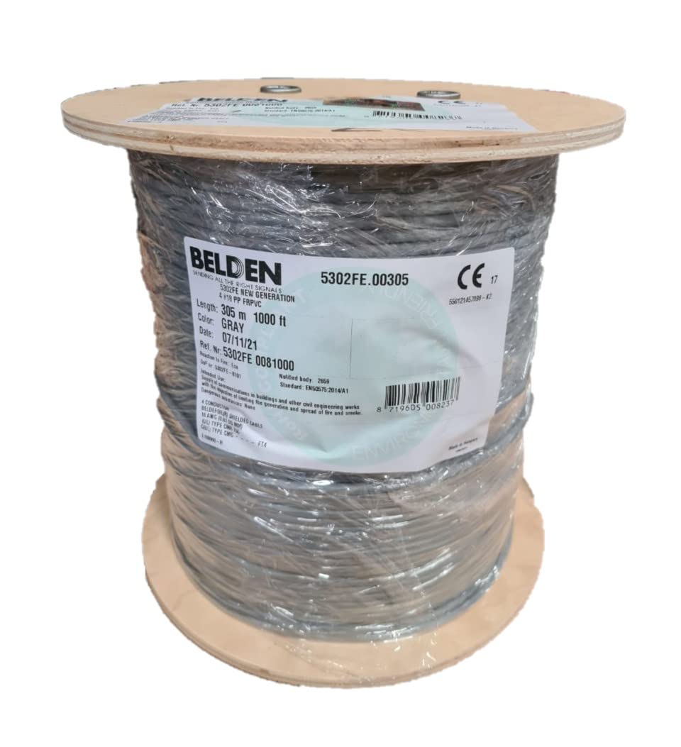 Belden5302FE - 4 Core 18 AWG stranded Bare Copper, Shielded Cable, 305 Meter