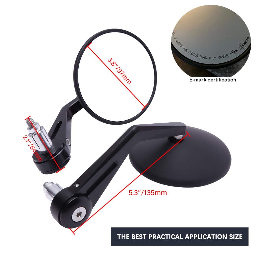 K-SPEED CNC ハンドルバーエンドミラー、ラウンドシェイプ K-SPEED CNC ハンドルバーエンドミラー、ラウンドシェイプ K-SPEED CNC