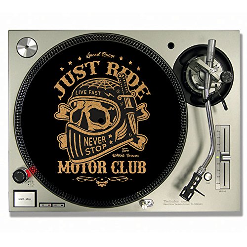 Rebel Motocycles Club en liège feutrine pour DJ/platine vinyle Slip – Tapis