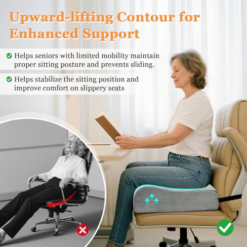 Adult Seat Booster Chair Lift Cushions for Elderly, Office Extra Thick Large Cushion to Raise Height, Heavy People Seniors Wheel Chair Pad, Back Tailbone Sciatica Pressure Relief Foam - Image 4