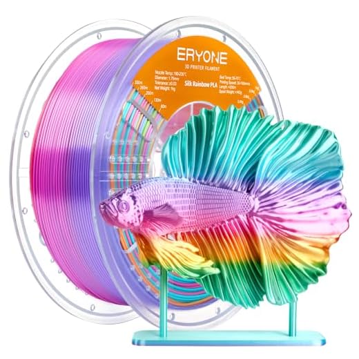 ⚡ ERYONE Silk Rainbow 3D Printer PLA Filament 1.75 +/- 0.03mm, Shiny Multicolor Filament PLA Fast Color Change 1KG(2.2LBS), Rainbow Soda