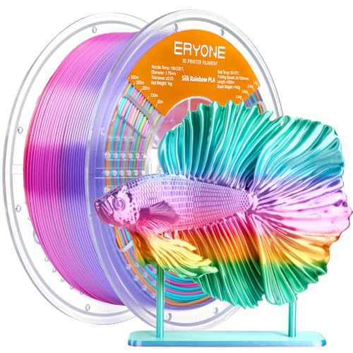 Image of ERYONE Silk Rainbow 3D Printer PLA Filament 1.75 + /- 0.03mm, Shiny Multicolor Filament PLA Fast Color Change 1KG(2.2LBS), Rainbow Soda