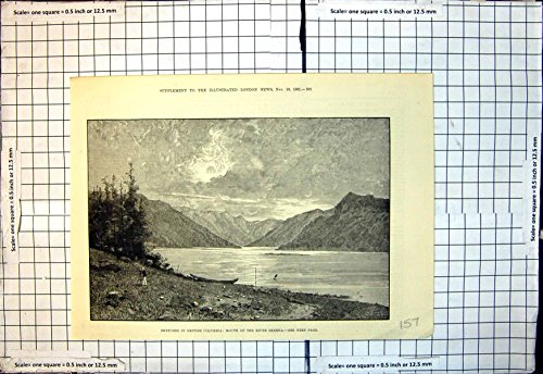 Old-print Copie Antique de Rivière Skeena 1881 de Bouche de Colombie-Britannique de Croquis Old-print Copie Antique de Rivière Skeena 1881 de Bouche de Colombie-Britannique de Croquis