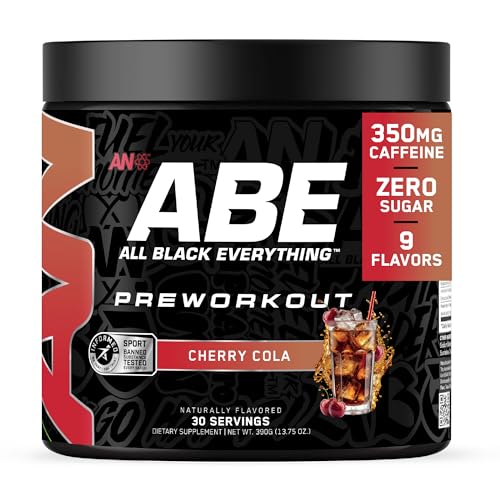 Image of All Black Everything Pre-Workout Powder | Preworkout Energy Drink Mix | 350mg Caffeine | Beta Alanine & Citrulline | Energy Supplement for Men & Women | Cherry Cola | 30 Servings