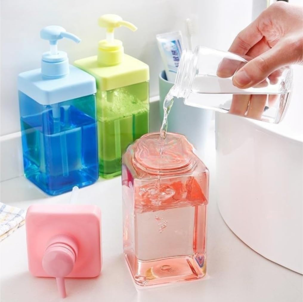 Dispensador de Jabón Líquido Dispensador De Jabón Y Loción con Bomba, Botella Líquido Decorativa Vacía Rellenable Botellas de Aseo(Grün)