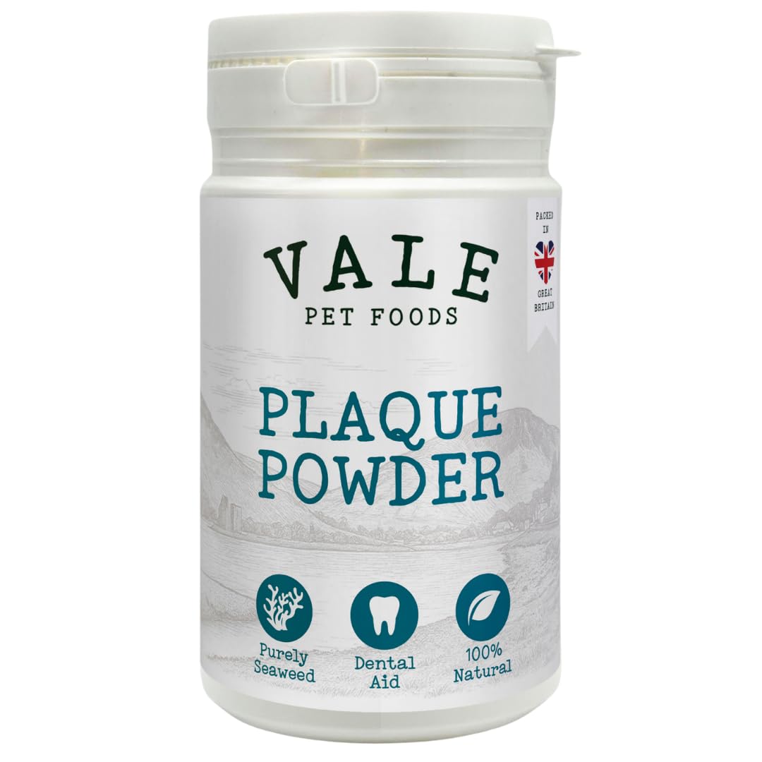 Vale Plaque Off Powder for Dogs and Cats | Pet Teeth Cleaning | Food Topper | 100% Natural | Plaque Remover For Dogs & Cats | 180g | Cat & Dog Breath Freshener