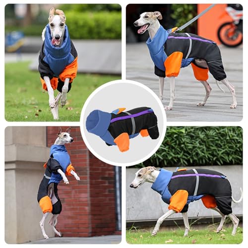 Abrigo de invierno para perro de 4 patas y chaqueta acolchada térmica ajustable 3