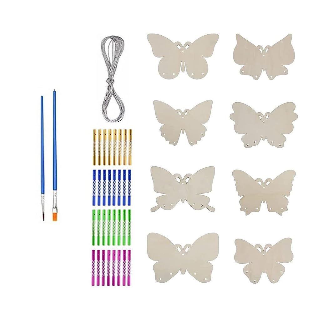 Kit 8 Carillons Éoliens à Peindre WIWJ Pour Enfants - DIY Creative Avec Pinceaux Et Autocollants