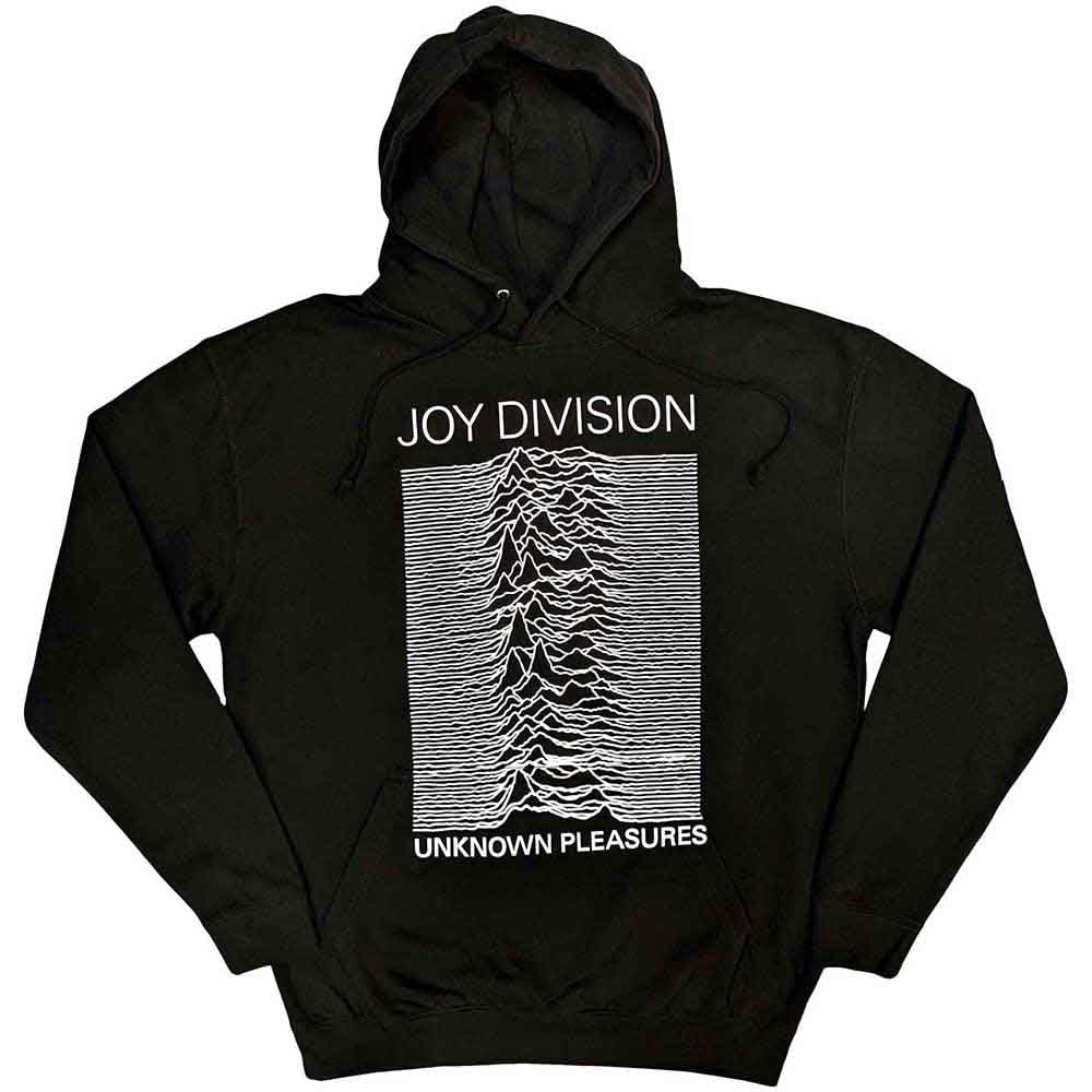 Rock Off officially licensed products Joy Division Felpa con Cappuccio Unknown Pleasures Band Logo Nuovo Ufficiale