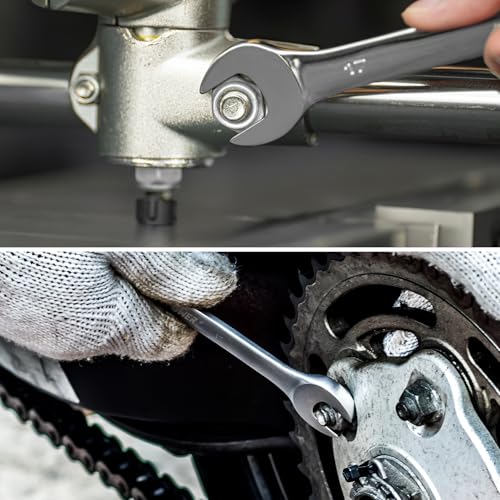 Image of MAXPOWER 1 Inch Combination Wrench, Industrial Grade Spanners with 12 Point Box End, Durable Chrome Vanadium Steel with Off Corners Design, 15 Degree Offset - SAE