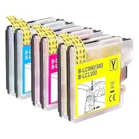 4 Cartucce Inchiostro Nero Compatibili Brother LC1100 LC980 - Per MFC-5490CN MFC-5890CN