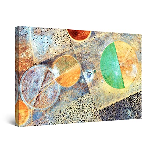 Startonight キャンバス ウォール アート 装飾 色付き 幾何学模様 フィールド 絵画 リビングルーム用 80 x 120 CM