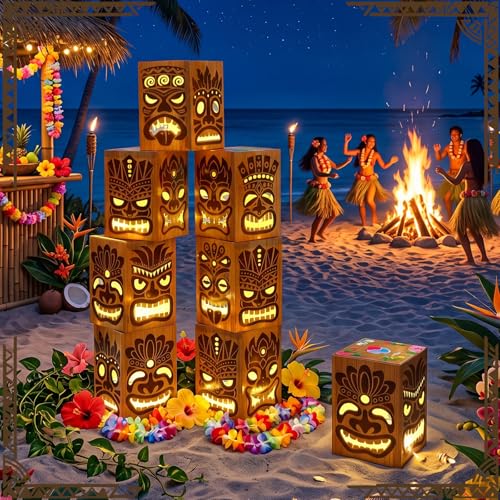 Boîtes cadeaux lumineuses Tiki pour offrir un souvenir de soirée tropicale unique