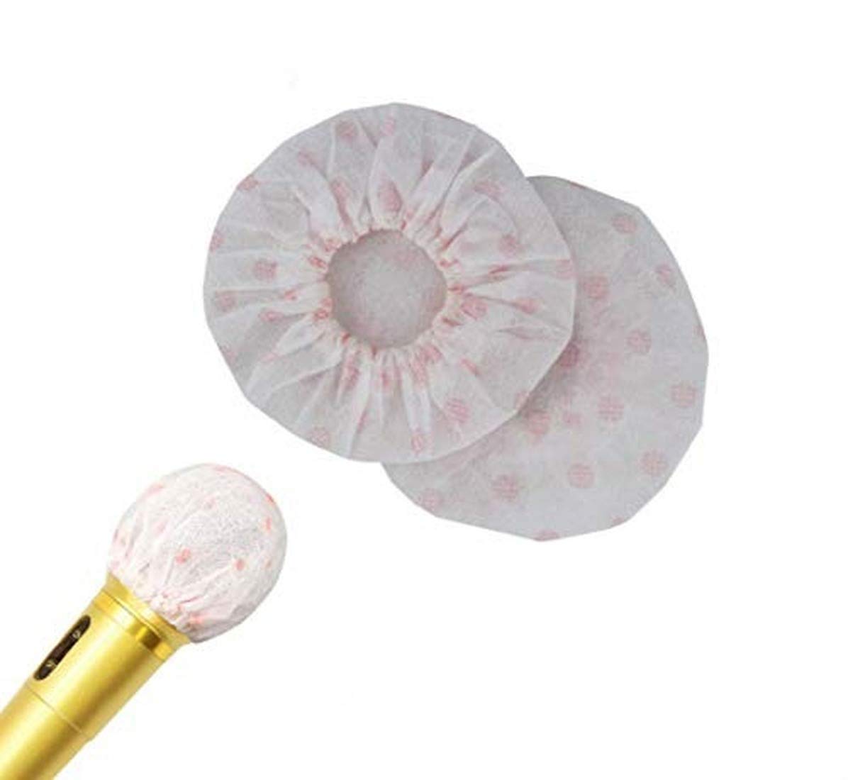 200PCS Microphone Cover Disposable Karaoke Mic Cover,Non-Woven Handheld Microphone Windscreen Protective Cap (white)-image-8