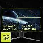 MSI MAG27CQ6PF, 27-inch QHD 2560 x 1440 Computer Monitor, 180Hz, HDMI, 0.5ms, Black