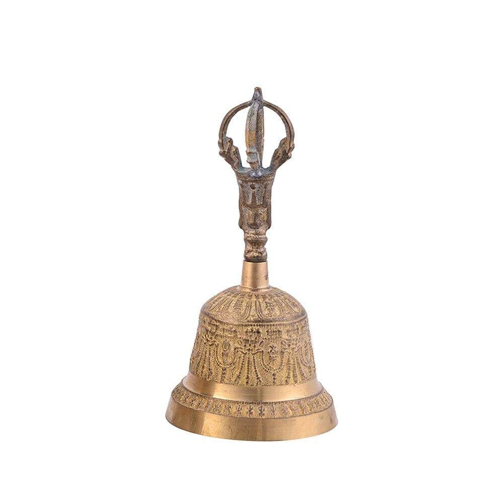 AMOYER Meditation Brass Hand Bell Dinner Alarm Fengshui Tibetan Buddhist Tea Prayer Service Loud Call Handmade Lucky Desktop Diameter 7cm