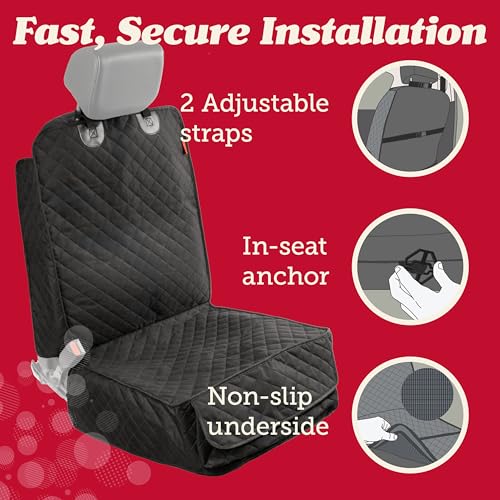 Image of Lusso Gear Dog Car Seat Cover for Front Seat (2 Pack) - 100% Waterproof, Nonslip - Full Protection for Passenger Chair, Captain Chairs - Rear Seat Protector for Dogs - Fits Cars, Trucks, SUVs