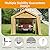 GAOMON 10x20 Ft Carport Heavy Duty Canopy, Portable Garage with Removable Sidewalls Doors & Windows, All Season Waterproof Tarp Outdoor Storaeg Shed for Car Truck Boat Party, Khaki